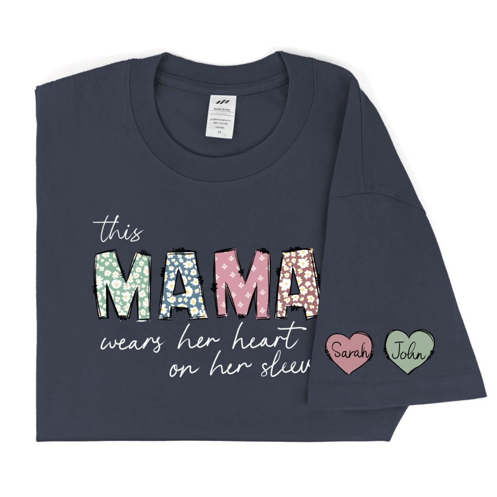 Personalized Printed MAMA T-shirt with Custom Name