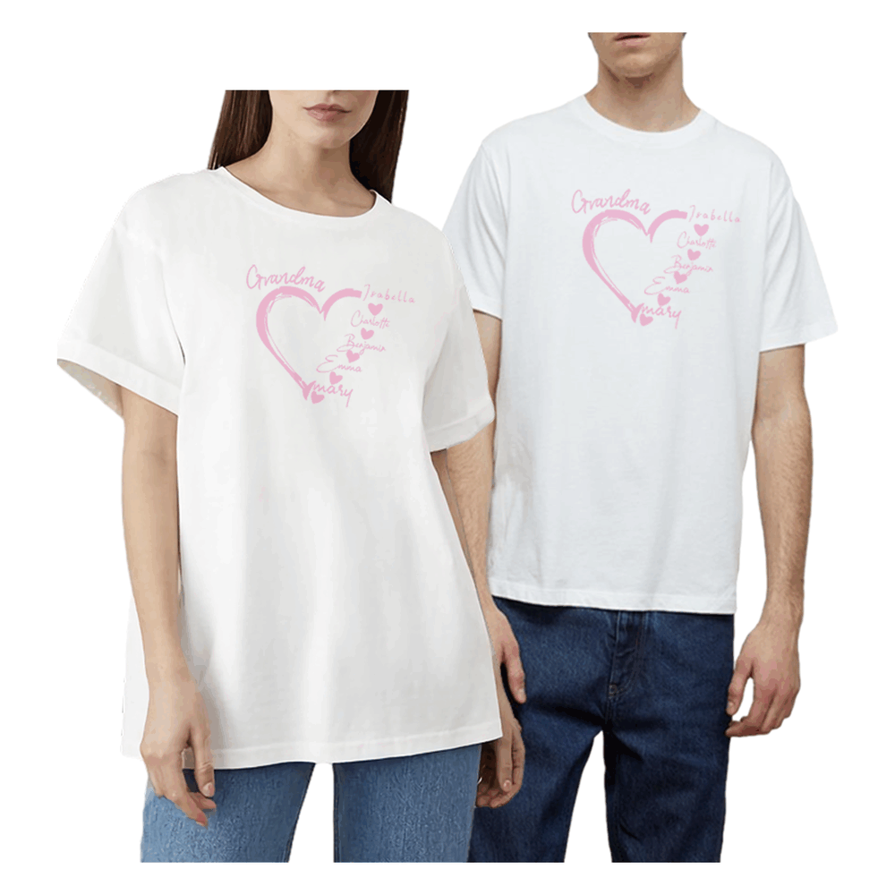 Personalized Puff Printed T-shirt Commemorative Love Family Cloth with Custom Name