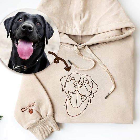 Custom Embroidered Dog Hoodie Sweatshirt