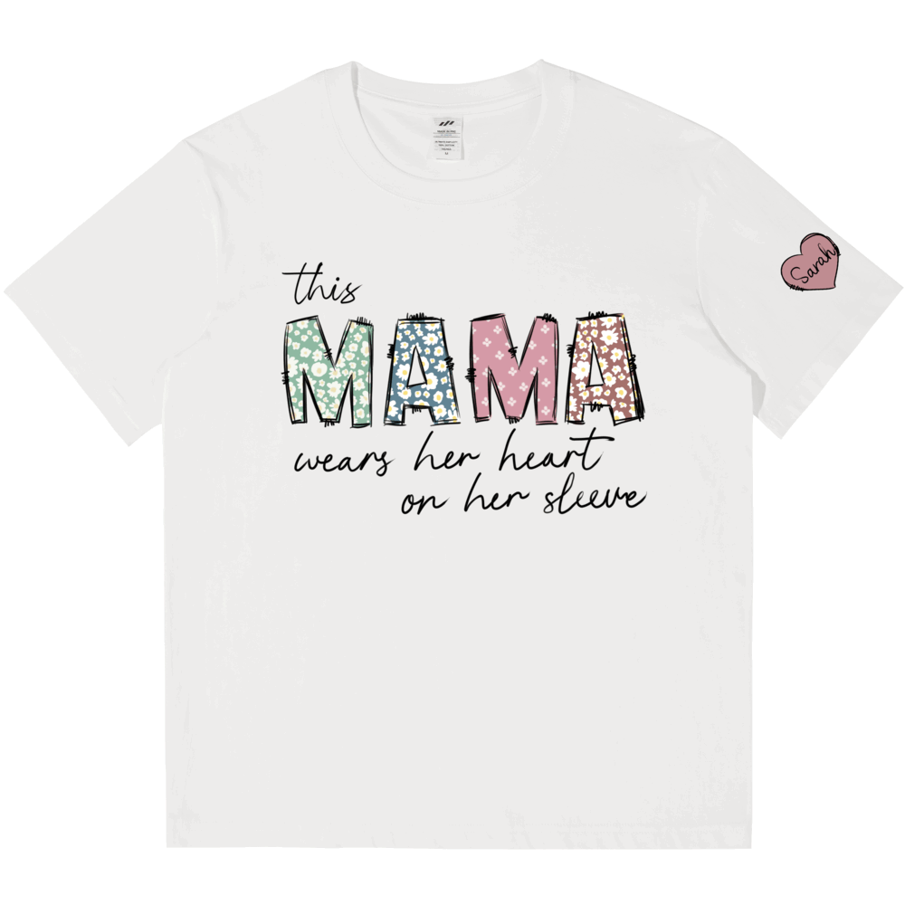 Personalized Printed MAMA T-shirt with Custom Name