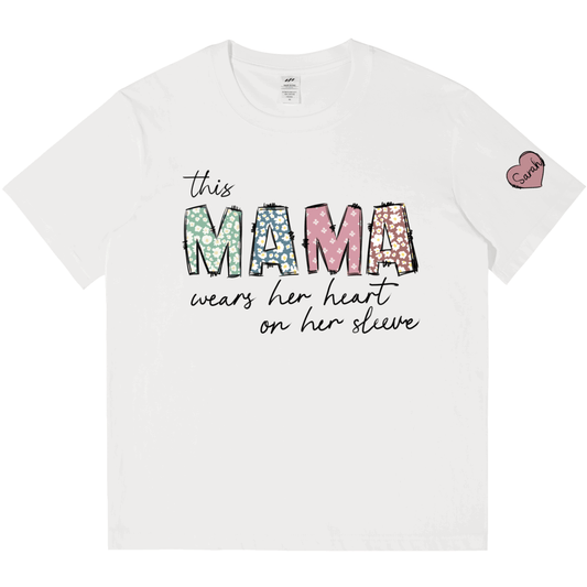 Personalized Printed MAMA T-shirt with Custom Name