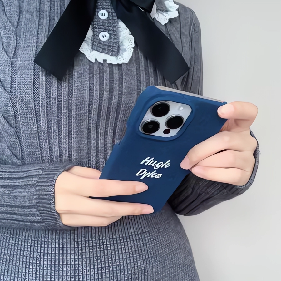 Custom Embroidered Denim Phone Case with Pattern