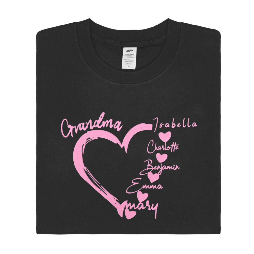 Personalized Puff Printed T-shirt Commemorative Love Family Cloth with Custom Name