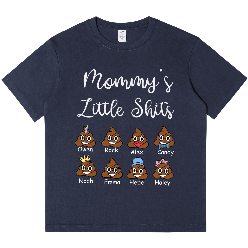 Personalized Printed Mommy's Little Shit T-shirt with Custom Name