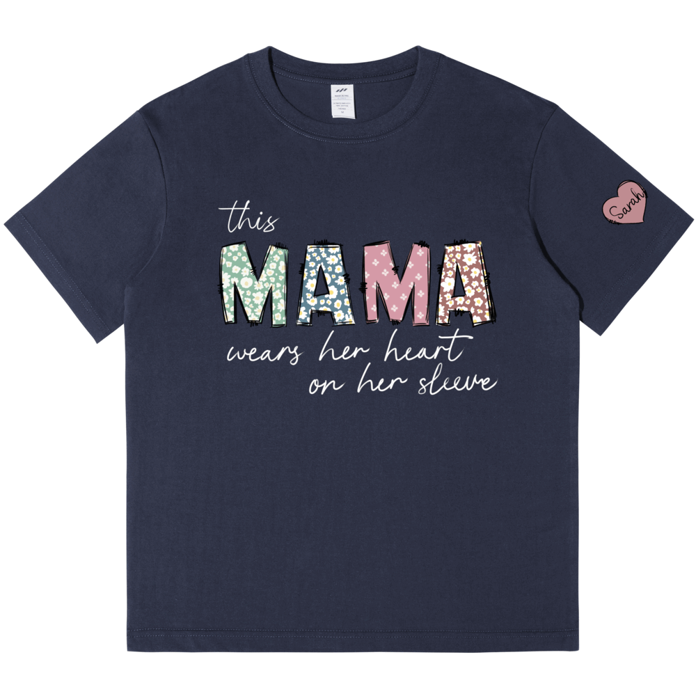 Personalized Printed MAMA T-shirt with Custom Name