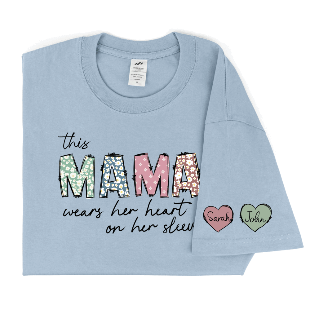 Personalized Printed MAMA T-shirt with Custom Name