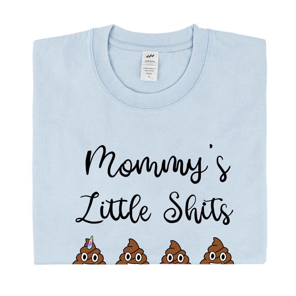 Personalized Printed Mommy's Little Shit T-shirt with Custom Name