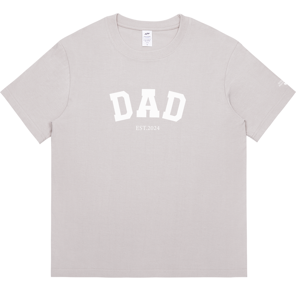 Personalized Printed "Dad" T-shirt with Custom Name on Sleeves