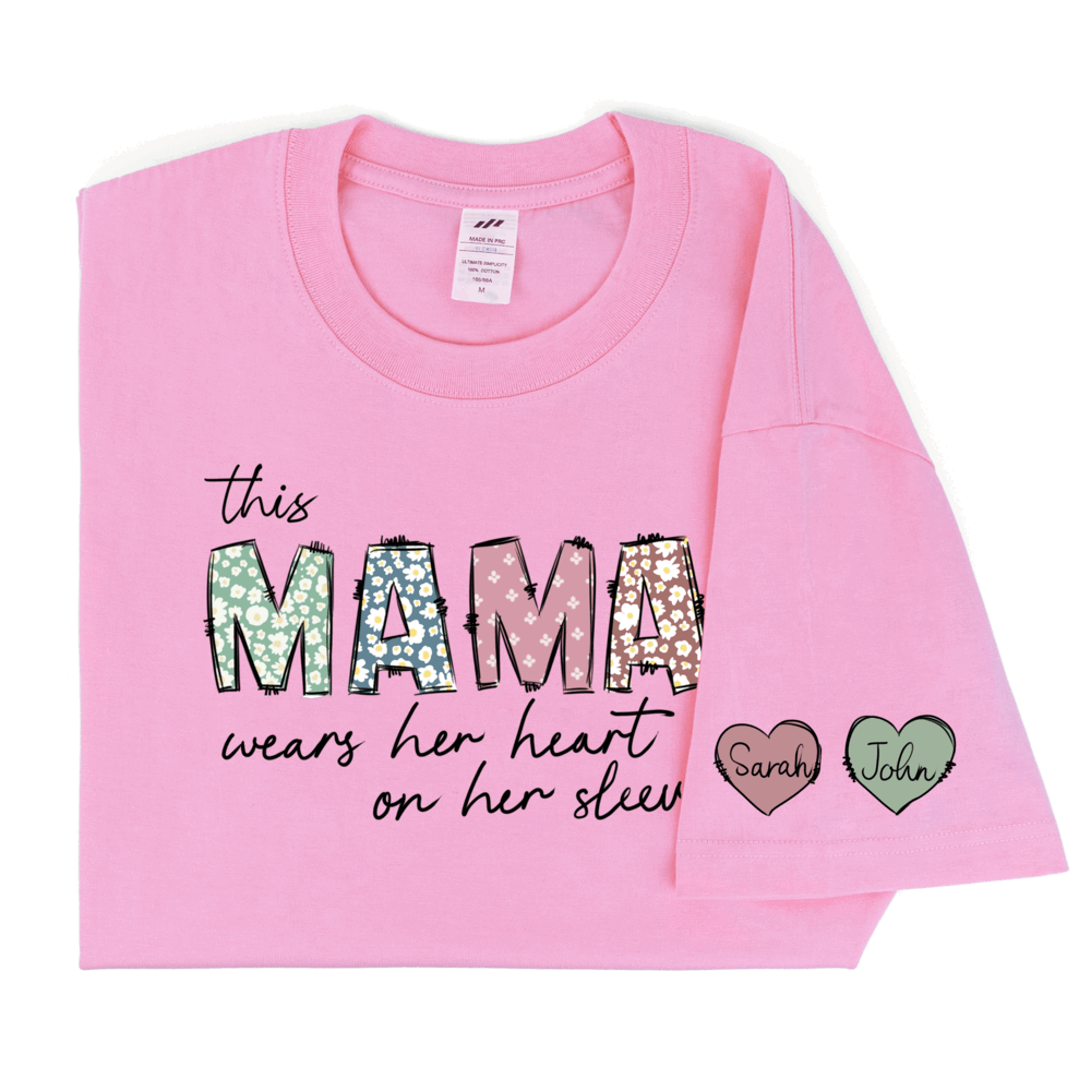 Personalized Printed MAMA T-shirt with Custom Name