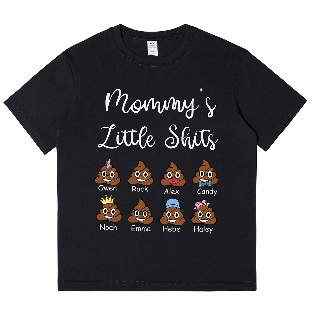 Personalized Printed Mommy's Little Shit T-shirt with Custom Name