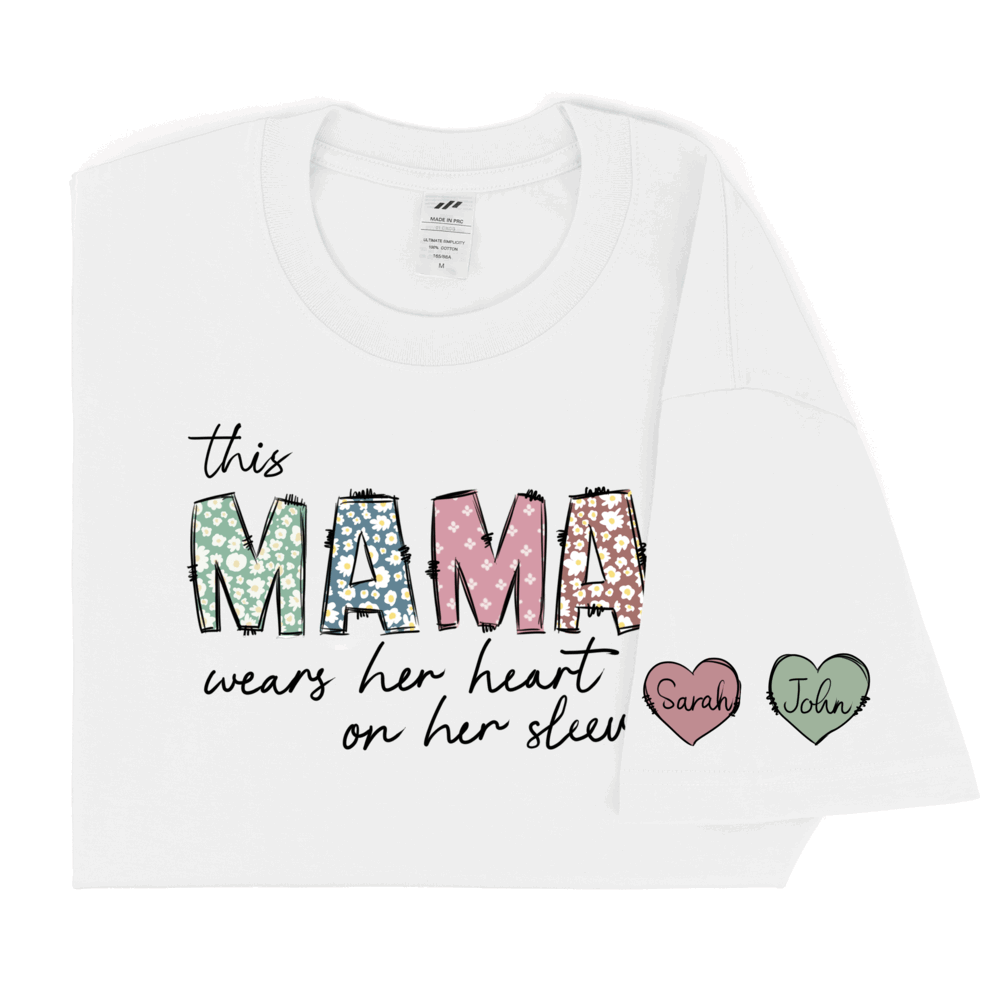 Personalized Printed MAMA T-shirt with Custom Name