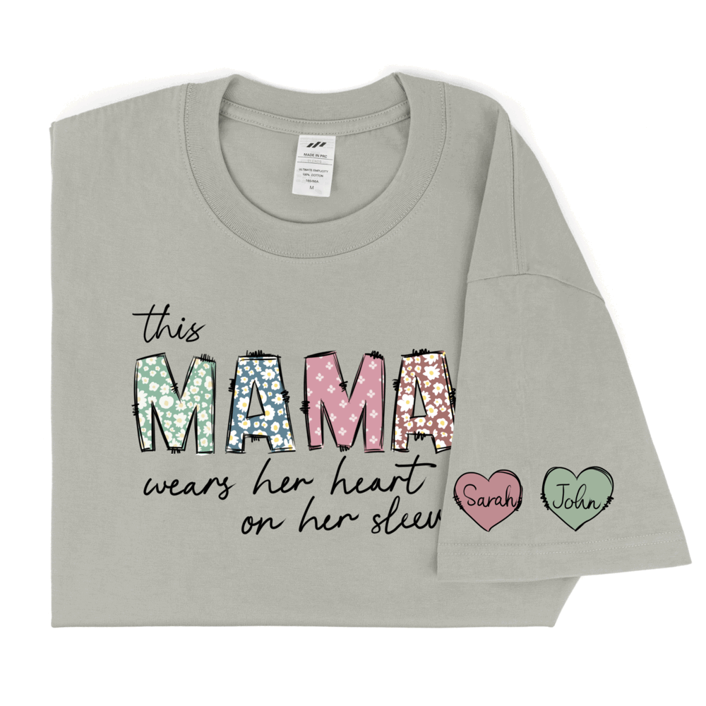 Personalized Printed MAMA T-shirt with Custom Name