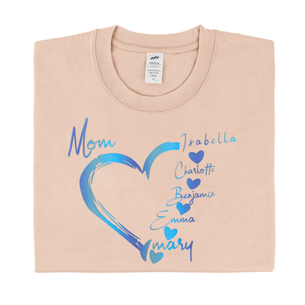 Personalized Puff Printed T-shirt Commemorative Love Family Cloth with Custom Name