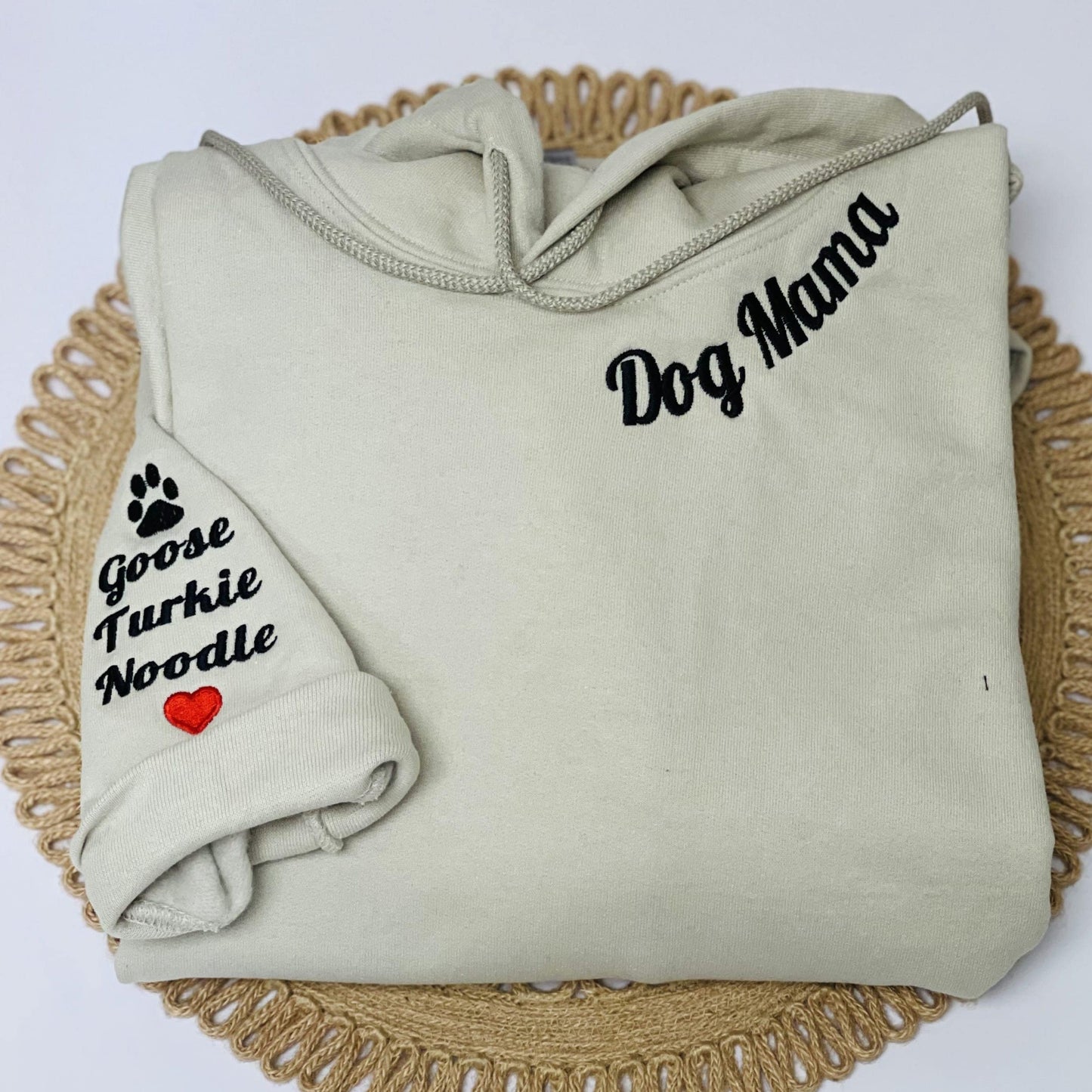 Custom Embroidered Mama Sweatshirt with Kids Name on Sleeve