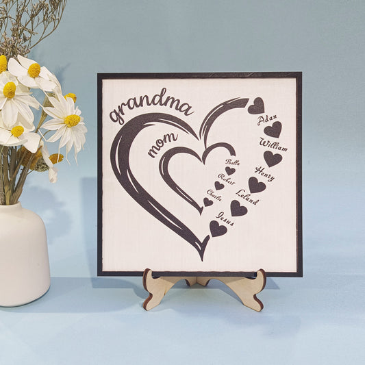 Personalized Wooden Crafts Heart Pattern DIY Name  Plaque