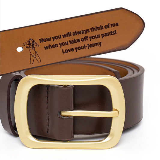 Custom Handmade Belt- Engraved Leather Belt