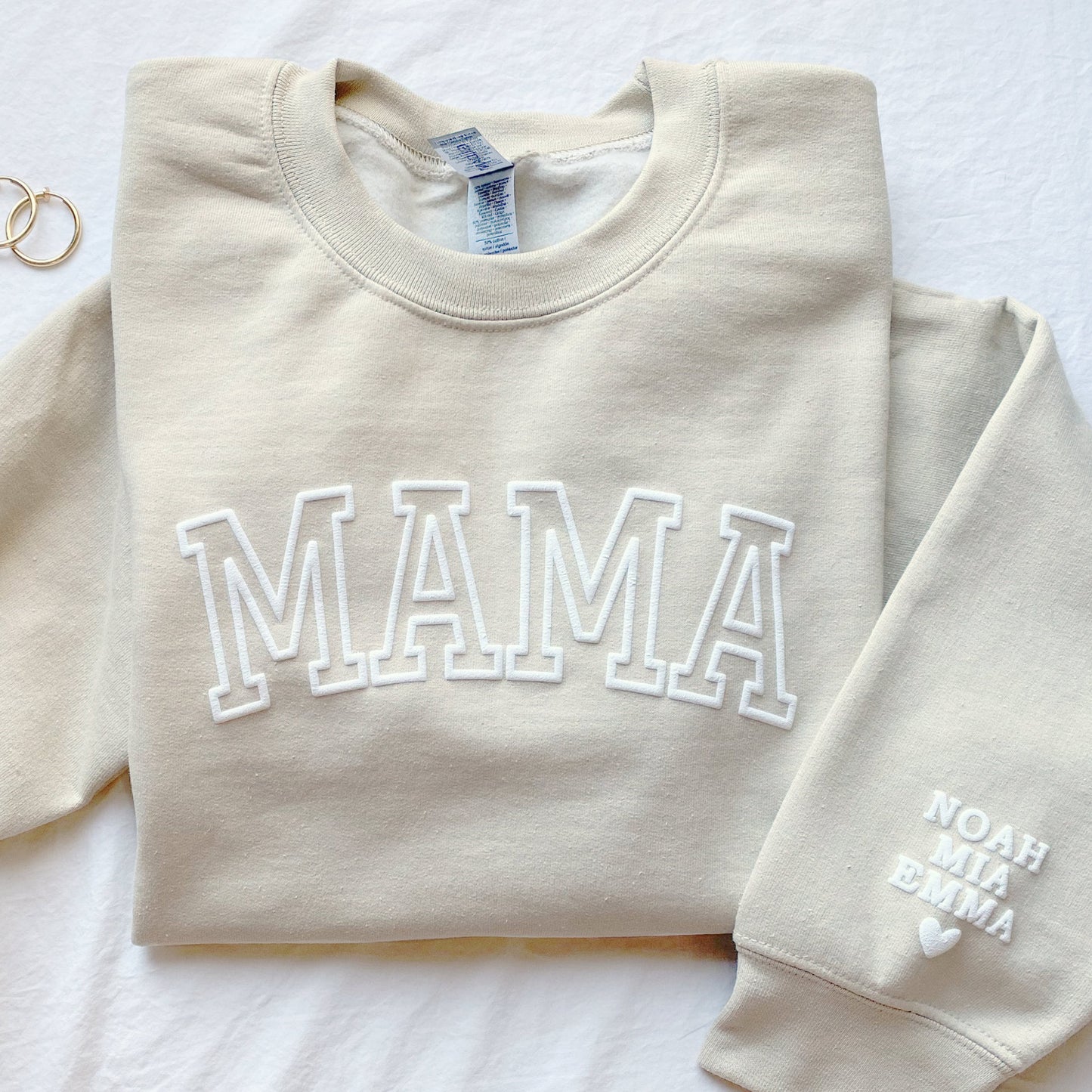 Personalized Mama Sweatshirt with Kid Names on Sleeve