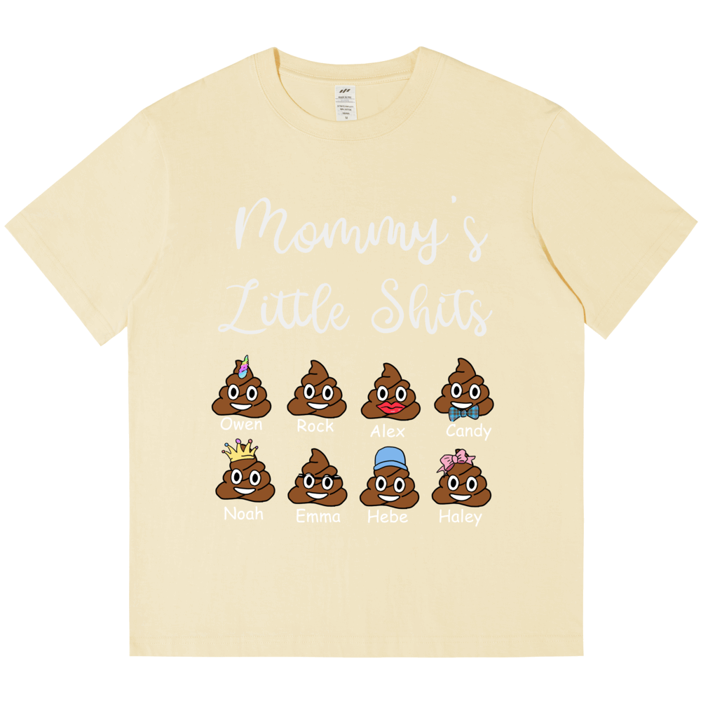 Personalized Printed Mommy's Little Shit T-shirt with Custom Name