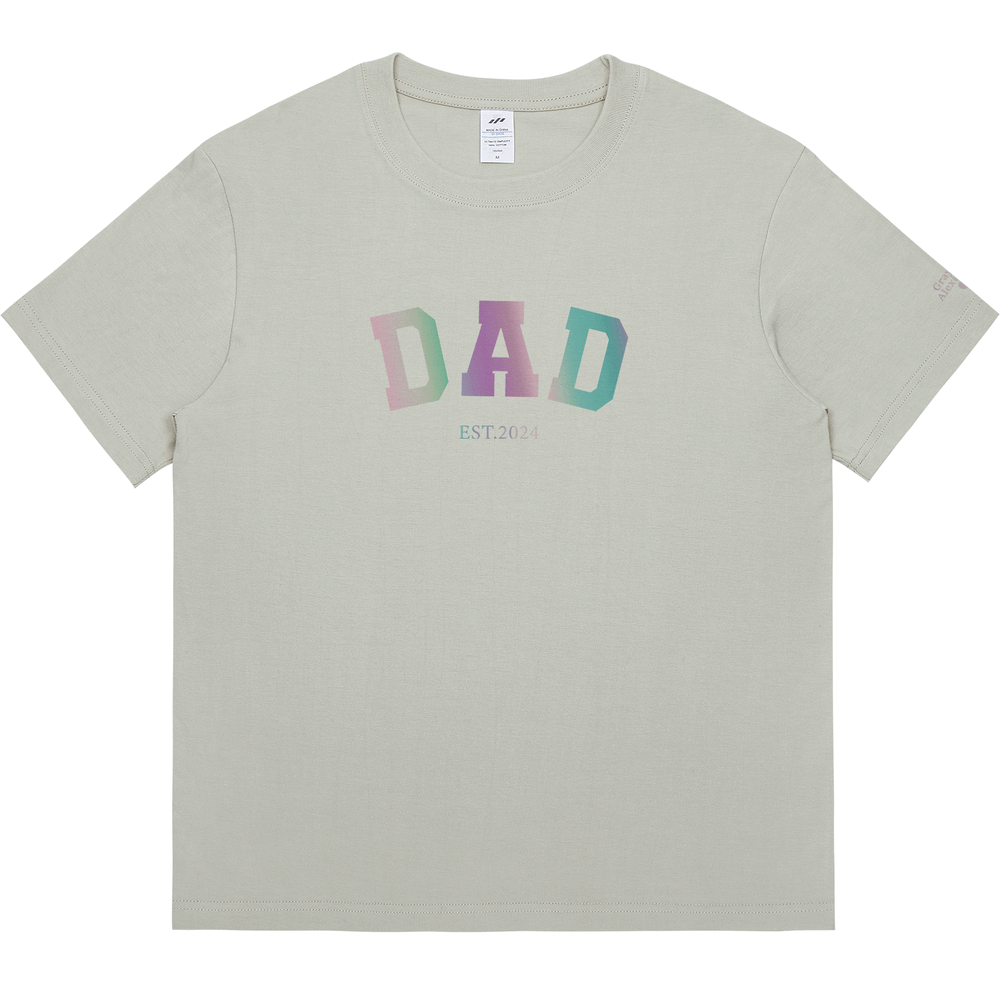 Personalized Printed "Dad" T-shirt with Custom Name on Sleeves