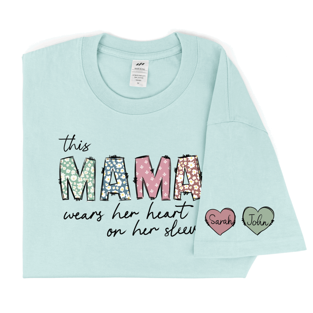 Personalized Printed MAMA T-shirt with Custom Name