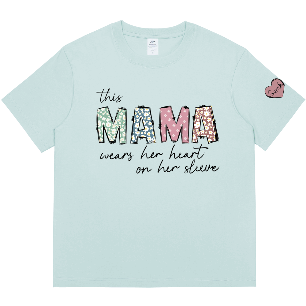 Personalized Printed MAMA T-shirt with Custom Name