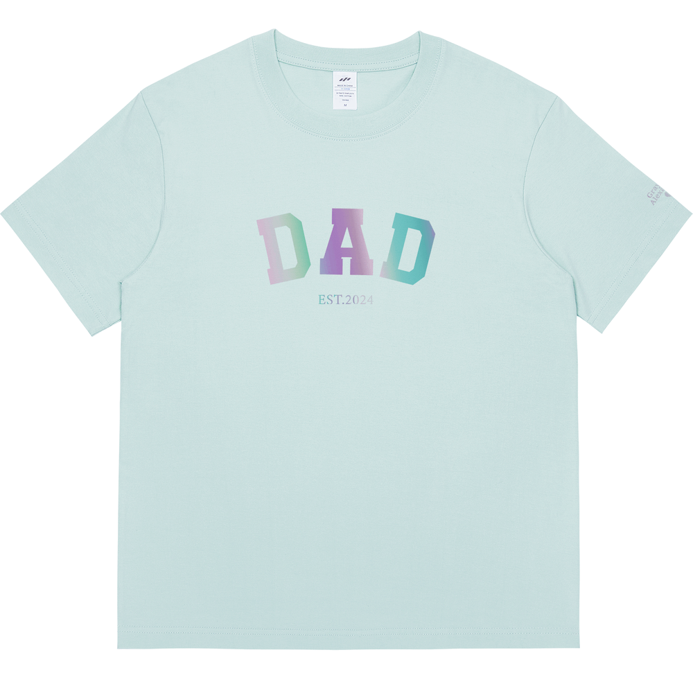 Personalized Printed "Dad" T-shirt with Custom Name on Sleeves