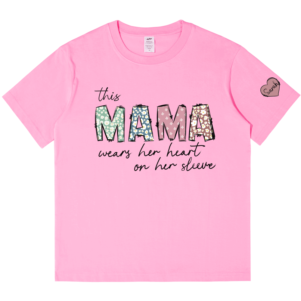 Personalized Printed MAMA T-shirt with Custom Name