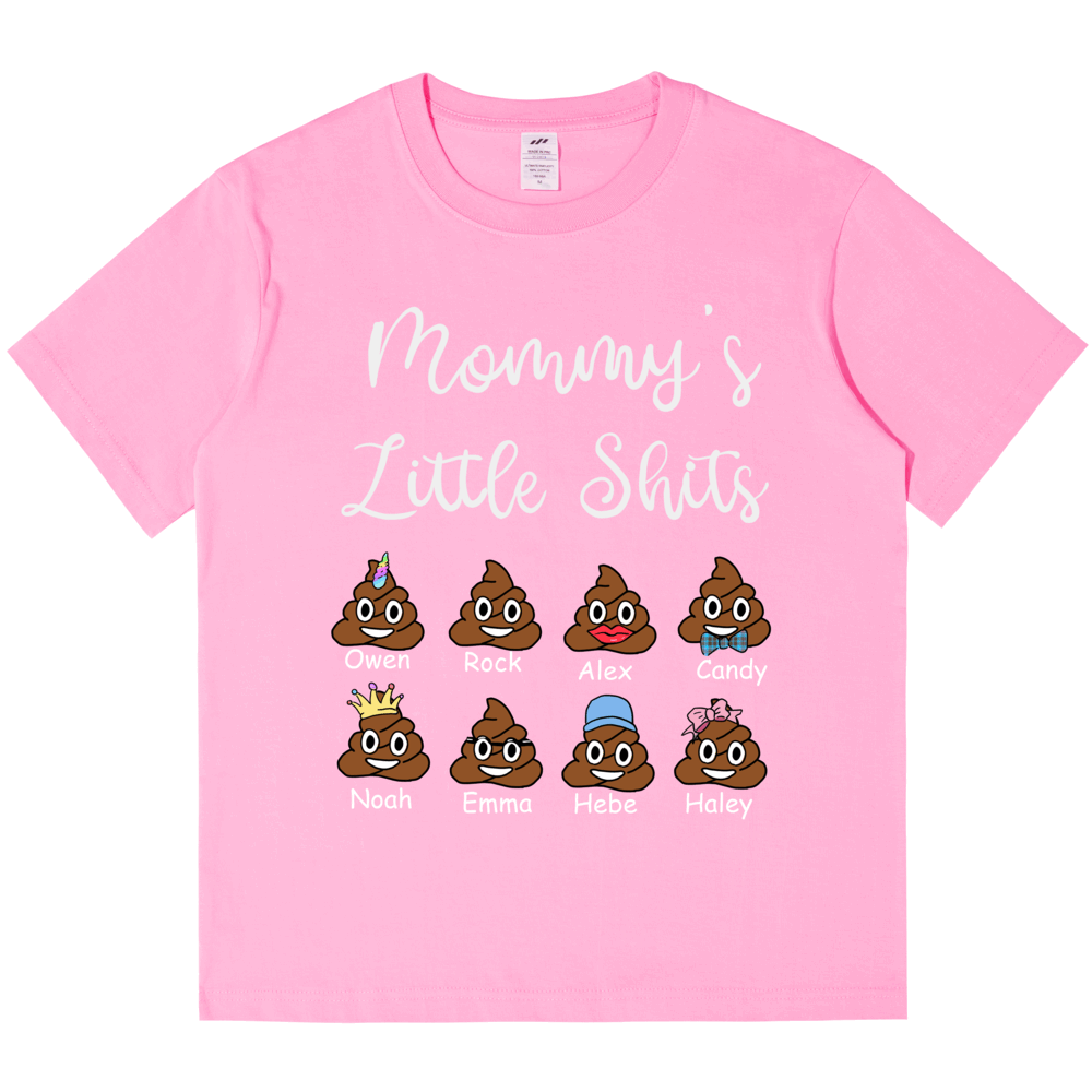 Personalized Printed Mommy's Little Shit T-shirt with Custom Name