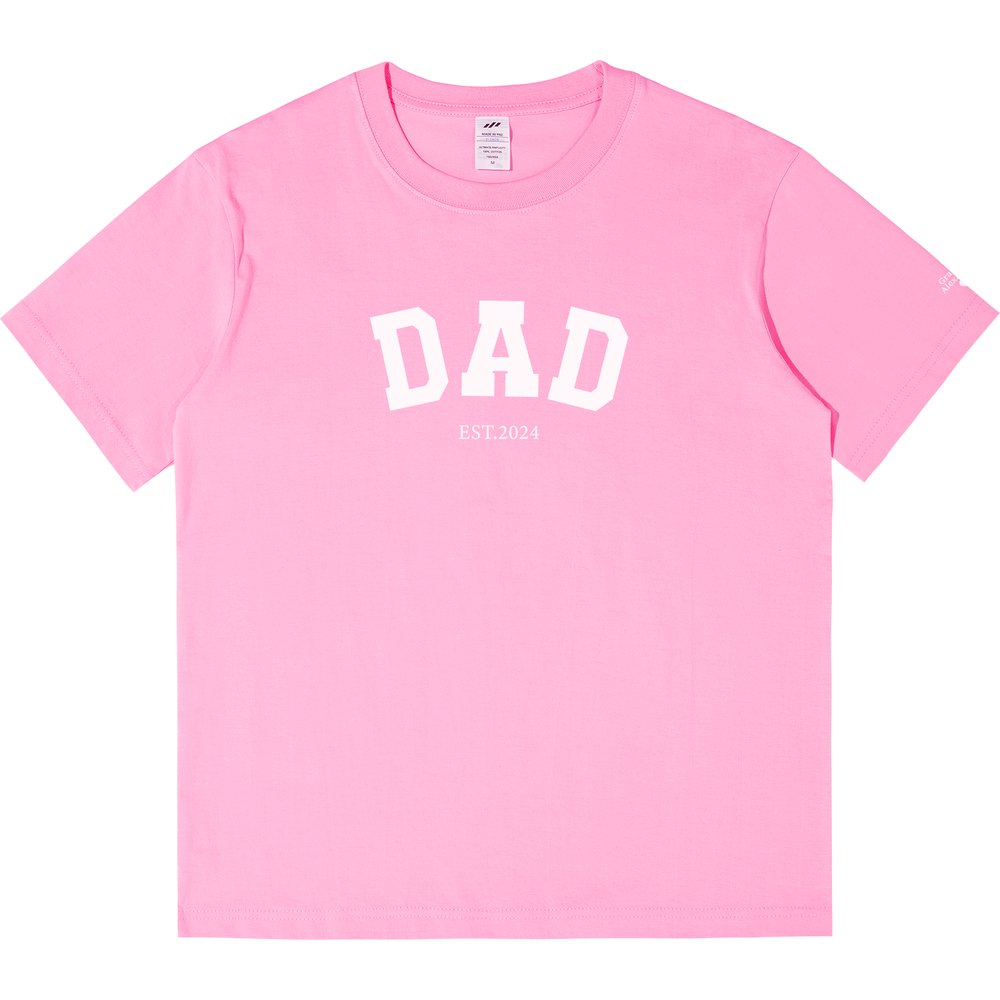 Personalized Printed "Dad" T-shirt with Custom Name on Sleeves