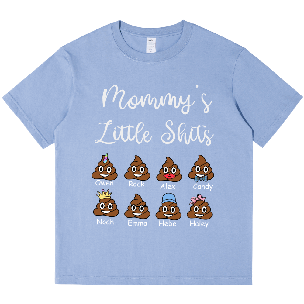 Personalized Printed Mommy's Little Shit T-shirt with Custom Name