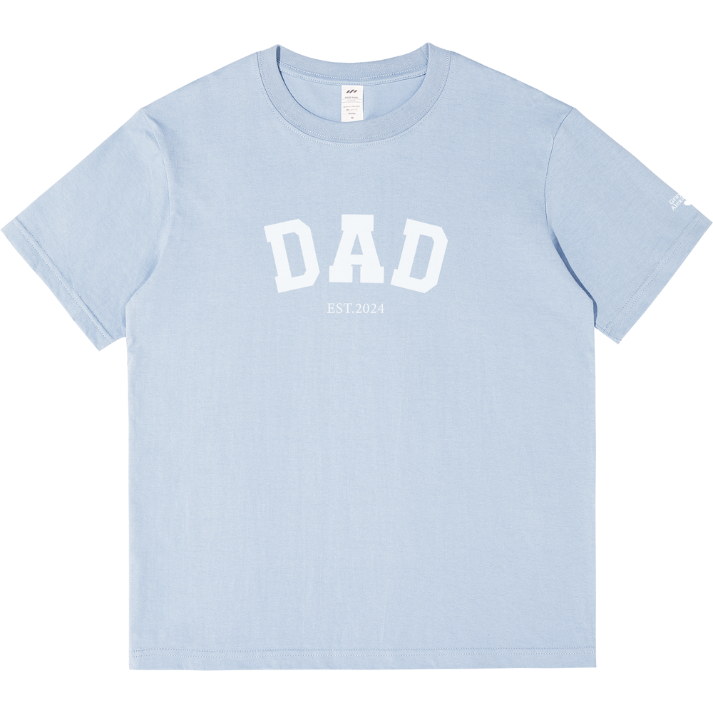 Personalized Printed "Dad" T-shirt with Custom Name on Sleeves