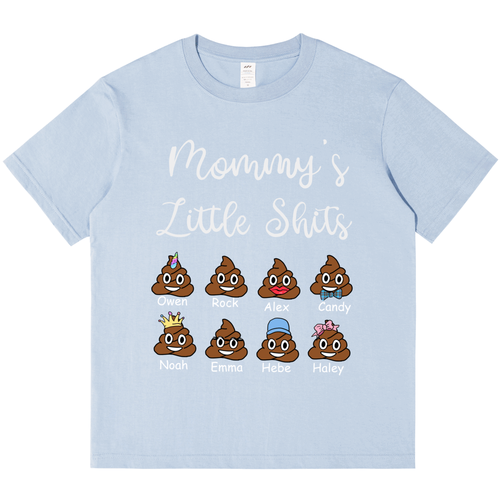 Personalized Printed Mommy's Little Shit T-shirt with Custom Name