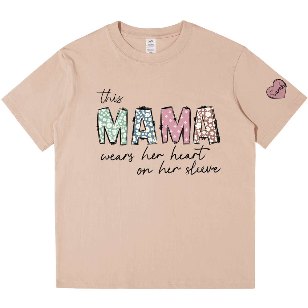 Personalized Printed MAMA T-shirt with Custom Name