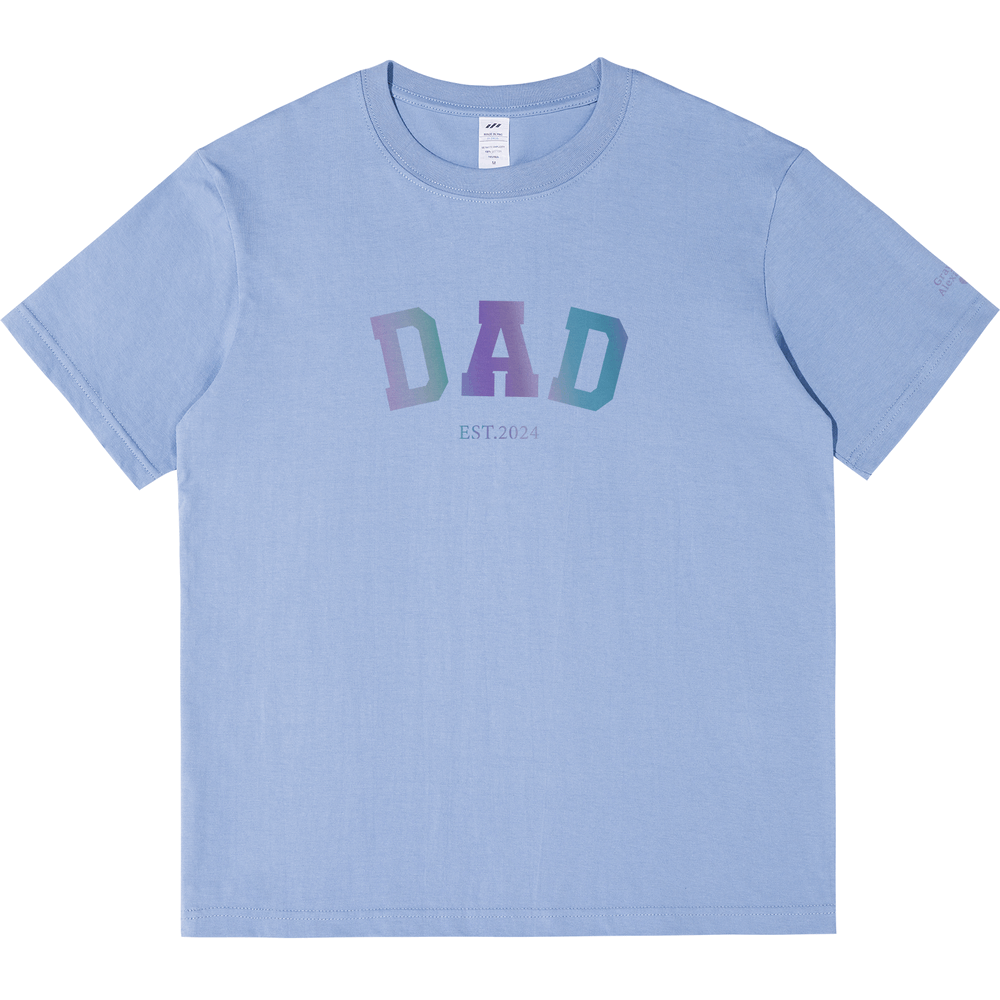 Personalized Printed "Dad" T-shirt with Custom Name on Sleeves